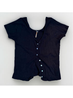 3 for $20 ✨ Harlow Black Ribbed Babydoll Top - XL